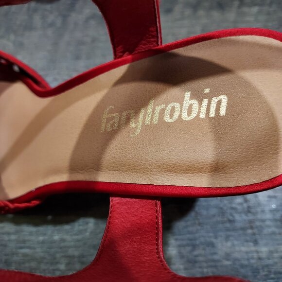 Fanylrobon Red Cloth Shoes Anthropologie Sandals - Picture 5 of 12